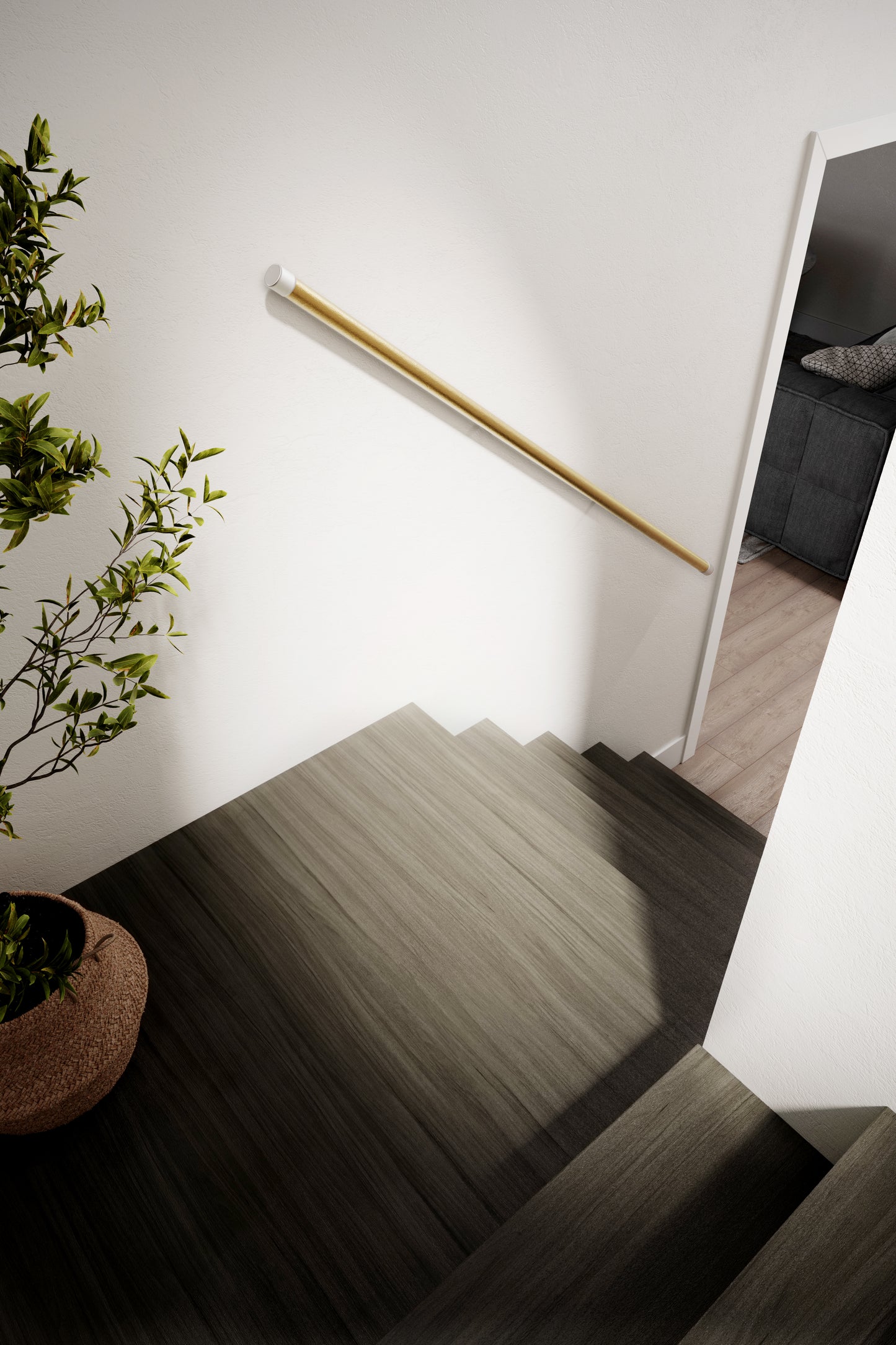 Traprenovatie dubbele traptrede - Laminaat - Donkerbruine Eik - 130 x 61 cm