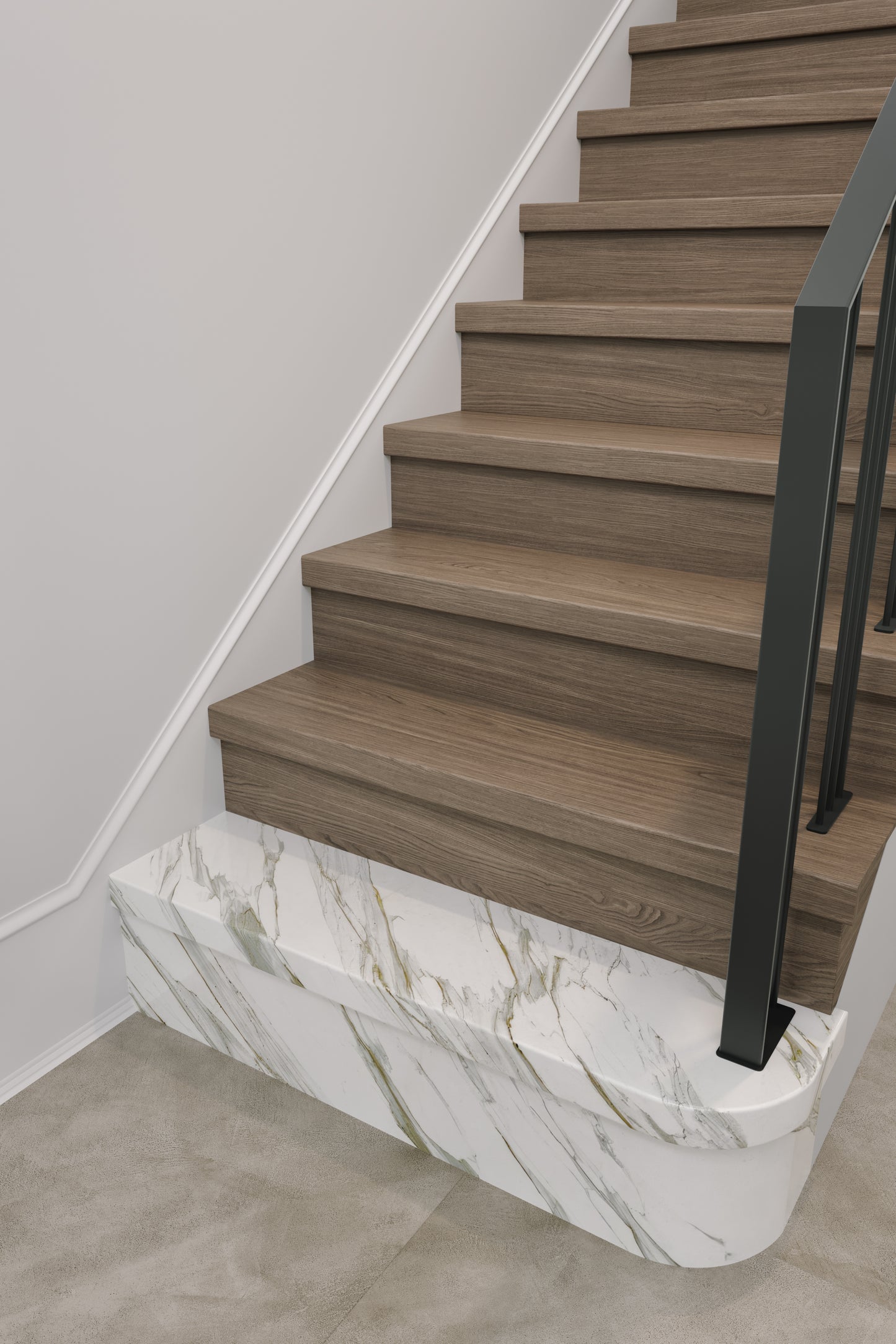 Traprenovatie dubbele traptrede - Laminaat - Warm Grijze Eik - 130 x 61 cm