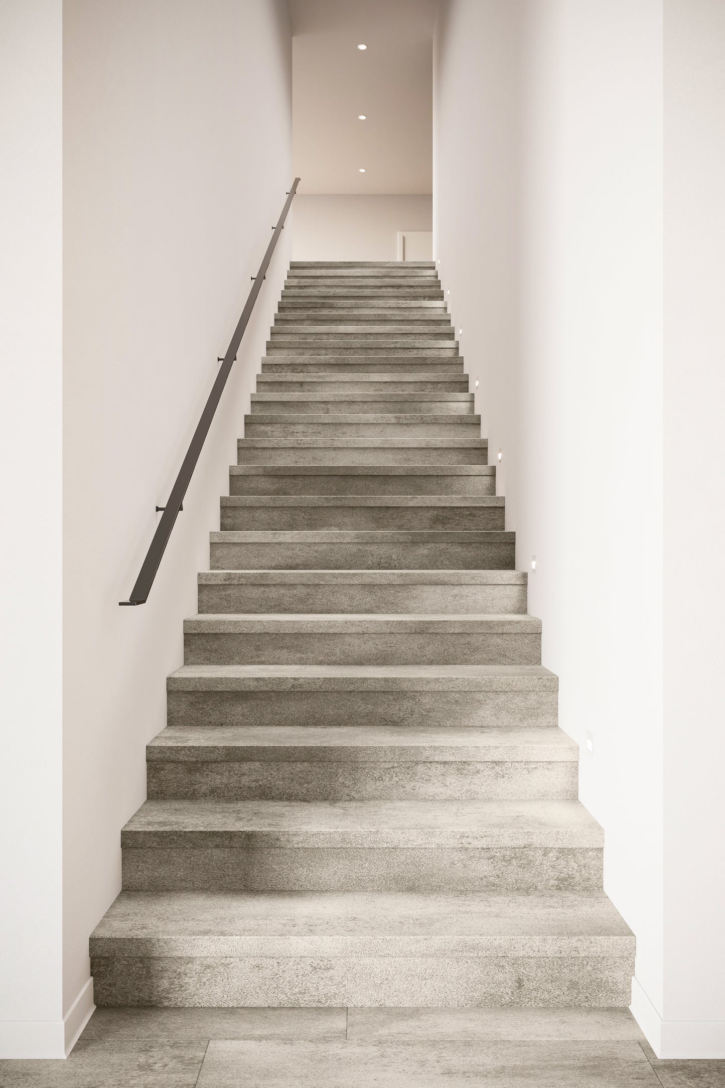 Traprenovatie traptrede - Mercurius Grey - PVC - Donker Grijs Beton.