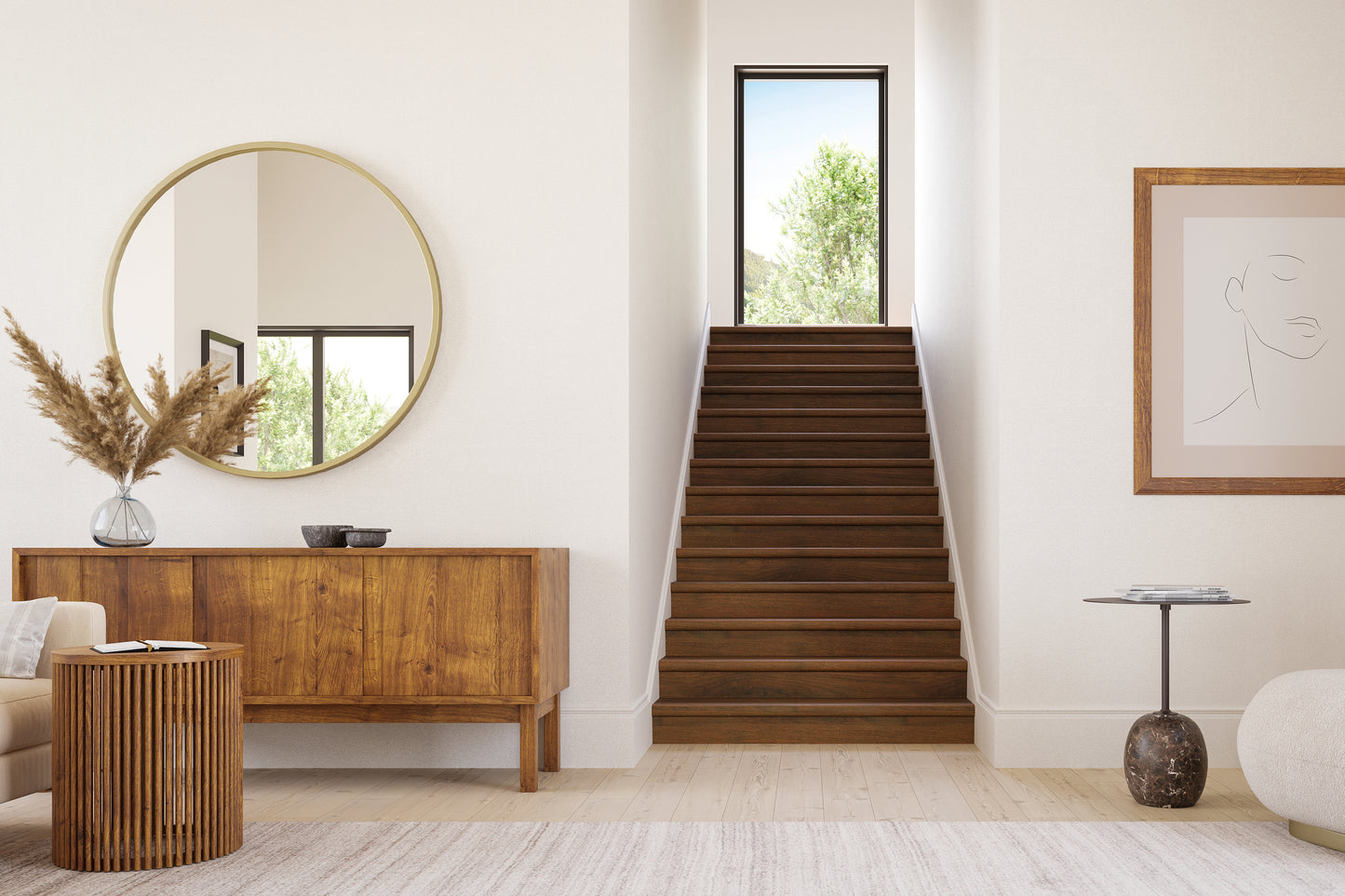 Traprenovatie dubbele traptrede - Laminaat - Bruine Eik - 130 x 61 cm