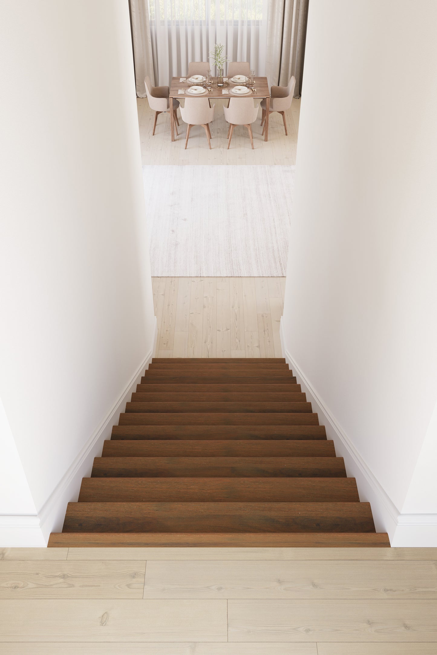 Traprenovatie dubbele traptrede - Laminaat - Bruine Eik - 130 x 61 cm
