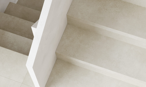 Traprenovatie sample - Moon Grey - PVC - Licht grijs beton
