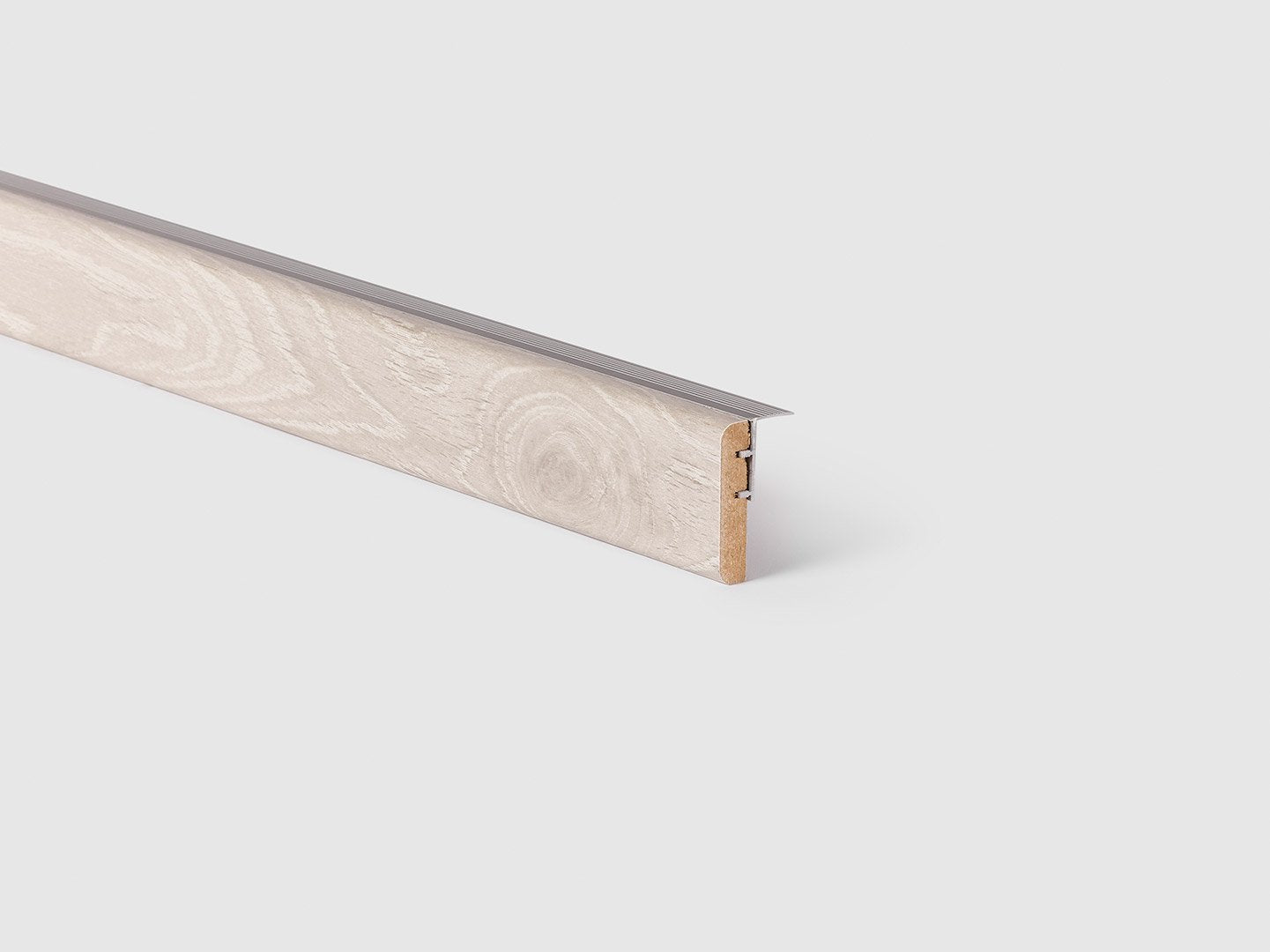 Traprenovatie overgangsprofiel - Laminaat - Lichtgrijze Eik - 130x5,6x1,2cm