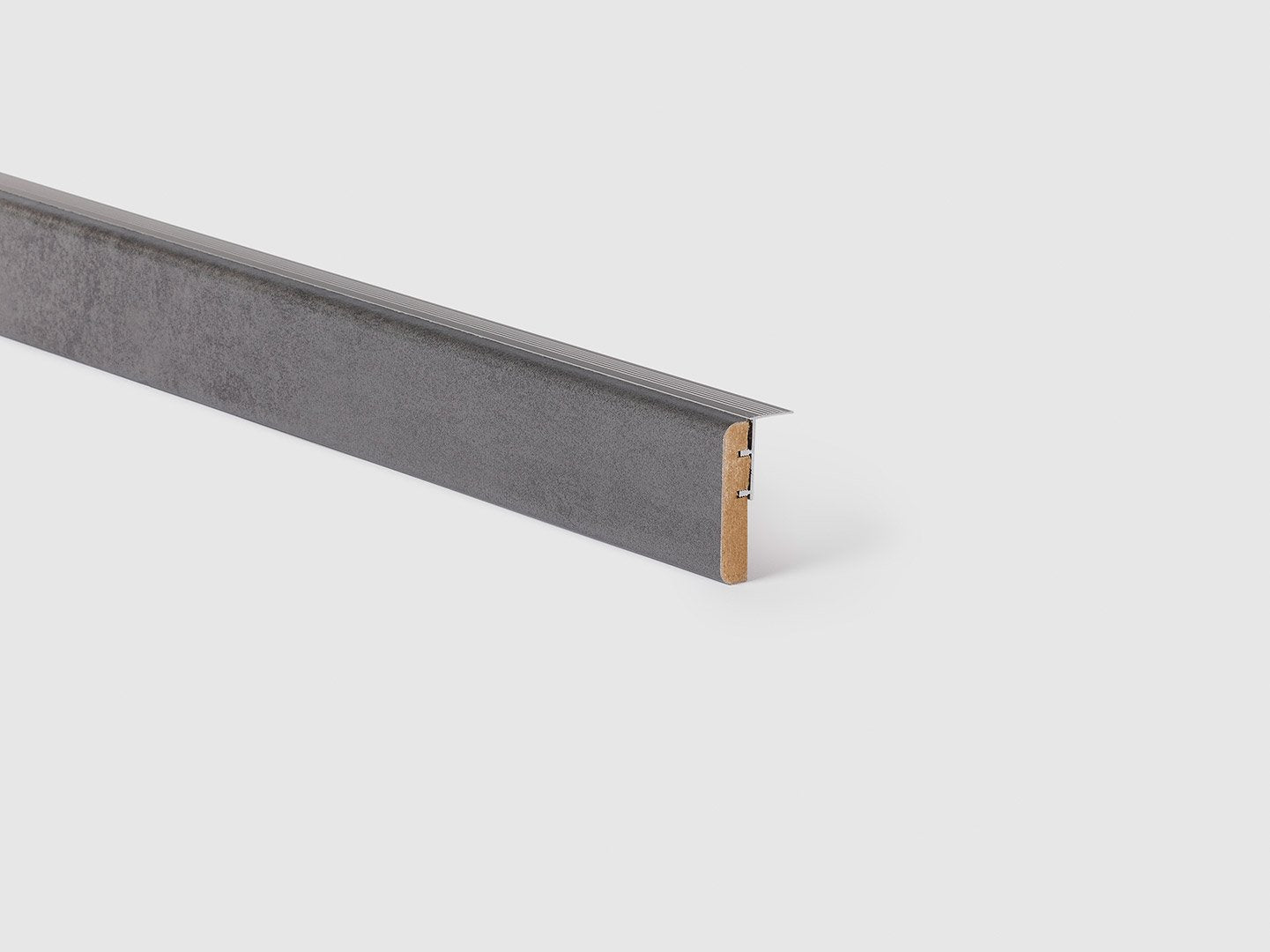 Traprenovatie overgangsprofiel - Laminaat - Donkergrijze Steen - 130x5,6x1,2cm