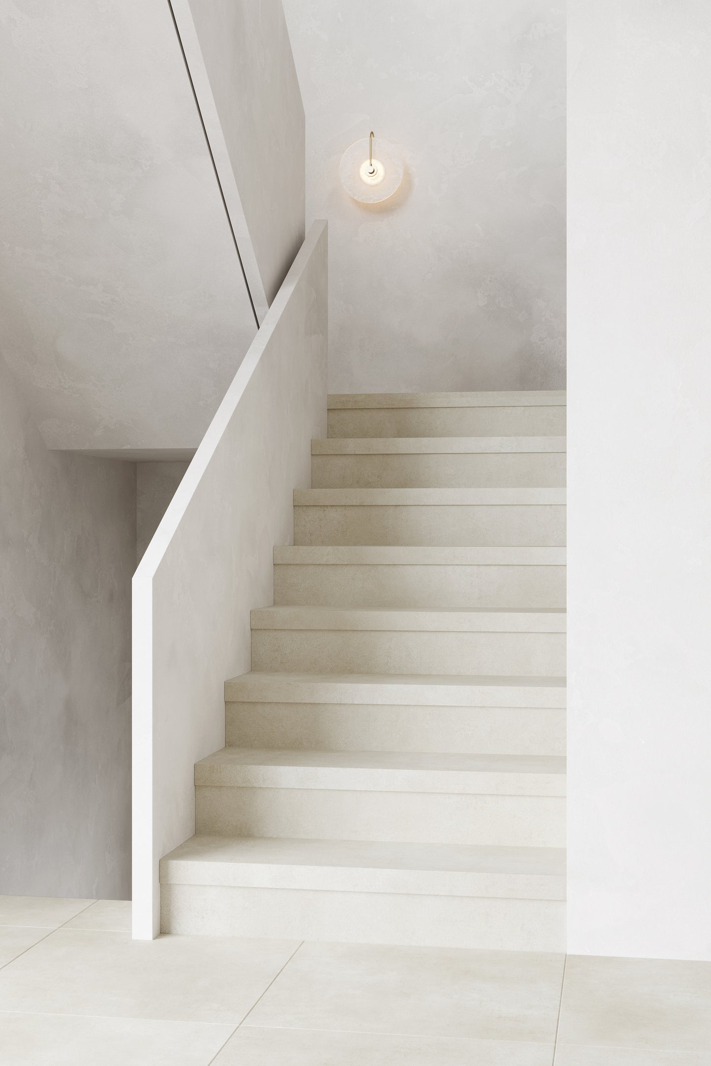 Traprenovatie stootbord - PVC - Moon grey - licht grijs beton