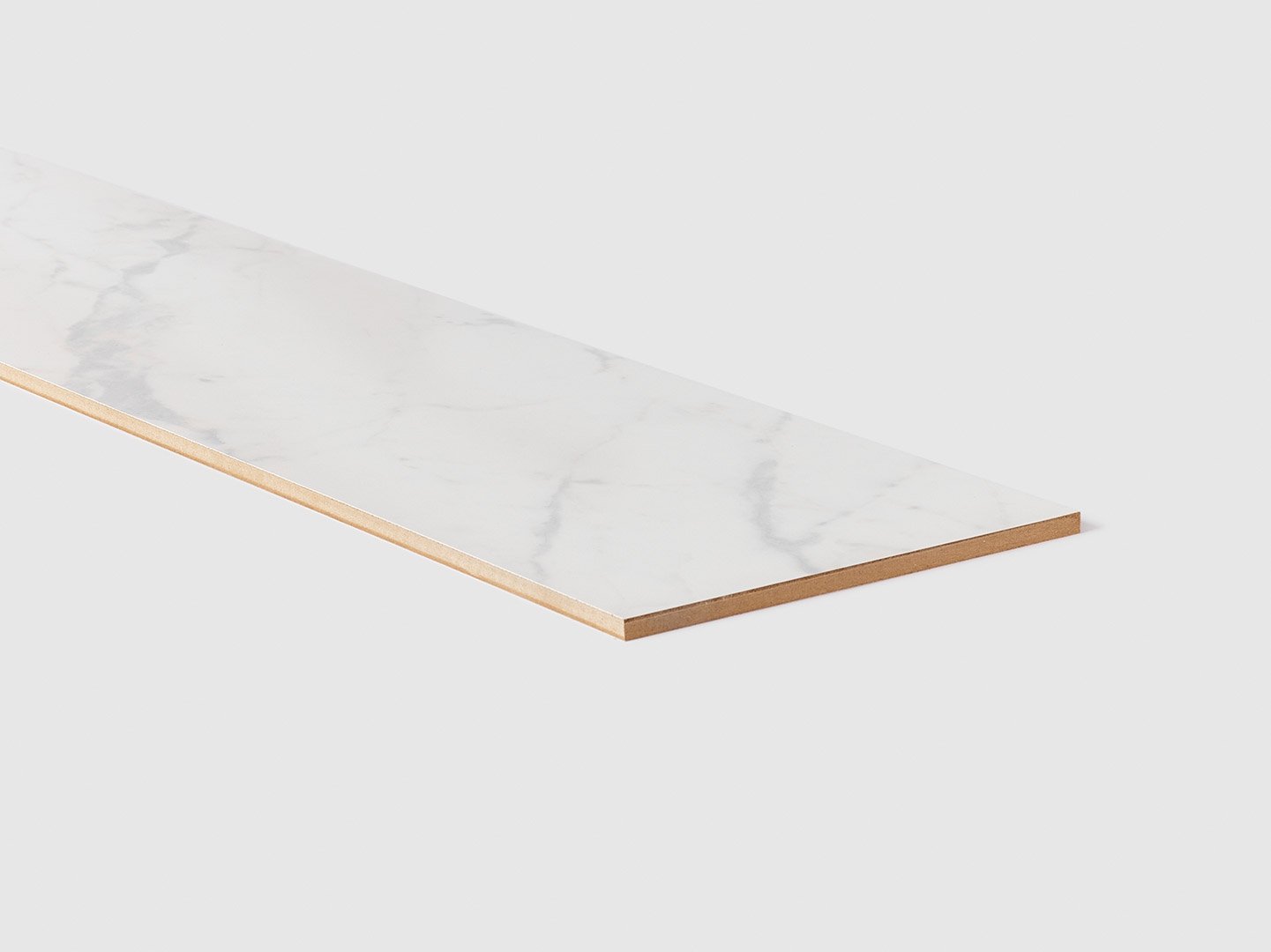 Traprenovatie stootbord - Laminaat - Witte Marmer - 130x20x0,8cm
